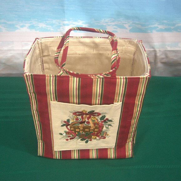 Longaberger 2005 Holiday Stripe Gift / Tote Bag - Picture 2 of 4